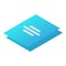 Blue papers icon, isometric style