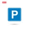 Blue parking sign vector isolated