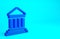 Blue Parthenon from Athens, Acropolis, Greece icon isolated on blue background. Greek ancient national landmark