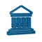 Blue Parthenon from Athens, Acropolis, Greece icon isolated on transparent background. Greek ancient national landmark.