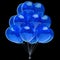 Blue party balloons celebrate decoration on black background