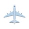 Blue passenger airplane, aircraft transport flat vector illustration isolated.