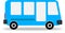 Blue passenger bus. Flat image