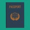 Blue Passport cover vector illustration. Passport cover flat design.