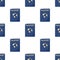 Blue Passport Flat Icon Seamless Pattern