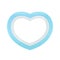 Blue pastel color wood frame Heart shape isolated white background, Heart-shape frame for lover photo wedding and familly, Wooden