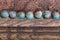 Blue patina upholstery old copper nails studs