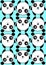 Blue pattern background texture pattern of cute pandas