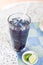 Blue pea or butterfly pea juice with lemon