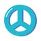 blue peace symbol retro style