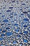 Blue pebble mosaic pattern