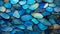 Blue pebbles stones background texture AI Generated