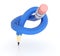 Blue pencil knot element for school or business problem concept