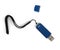 Blue pendrive on white background