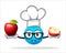 Blue people chef with apple