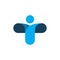 Blue people initia t letter logo design