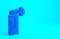 Blue Pepper spray icon isolated on blue background. OC gas. Capsicum self defense aerosol. Minimalism concept. 3d