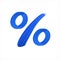 Blue percent sign