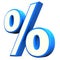 Blue Percent Symbol