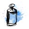 Blue perfume bottle sketch.