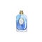 Blue perfume glass bottle. Watercolor.