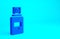 Blue Perfume icon isolated on blue background. Minimalism concept. 3d illustration 3D render