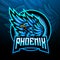 Blue phoenix esport logo mascot design