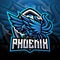 Blue phoenix sport mascot logo design