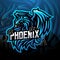 Blue phoenix sport mascot logo design