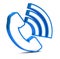 Blue phone button icon