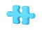 Blue piece of logic puzzle 3d icon. Volumetric element for solving problem