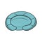 Blue pillow-litter for dogs, comfortable soft chaise longue, vector illustration in cartoon style