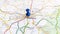 A blue pin stuck in Angouleme on a map of France