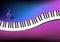 Blue and Pink Background Curved Piano Keyboard