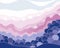 a blue and pink background with waves and clouds