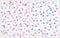 Blue and Pink Confetti Rain of Dot and Heart Shape.