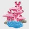 Blue and pink corals, tubular microorganisms
