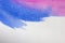 Blue and pink creative watercolor background. Abstract stains and lines. Banner.