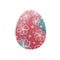 Blue and pink Easter egg with hibiscus flower texture watercolor illustration .estival