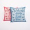 Blue and Pink Fabric Pillow for Kids on White Background