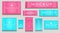 Blue and pink fabric tag, cloth labels for textile