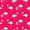 Blue and pink flamingo silhouette dotted pattern vector.