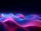 Blue pink glow waves, in the style of dotted, 3d space, abstract blue lights.Generative AI