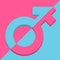 Blue and pink half Gender male and female symbol vector design