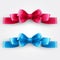 Blue and pink holiday ribbon