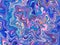 Blue pink marbled background. Detailed digital marbling backdrop. Vibrant blue abstract pattern