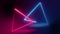 Blue and pink modern glowing neon lines in triangle shape looped animated background