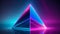 blue pink neon beam triangular prism