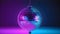 blue pink neon beam vintage disco ball