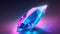 blue pink neon light refraction crystal diamond